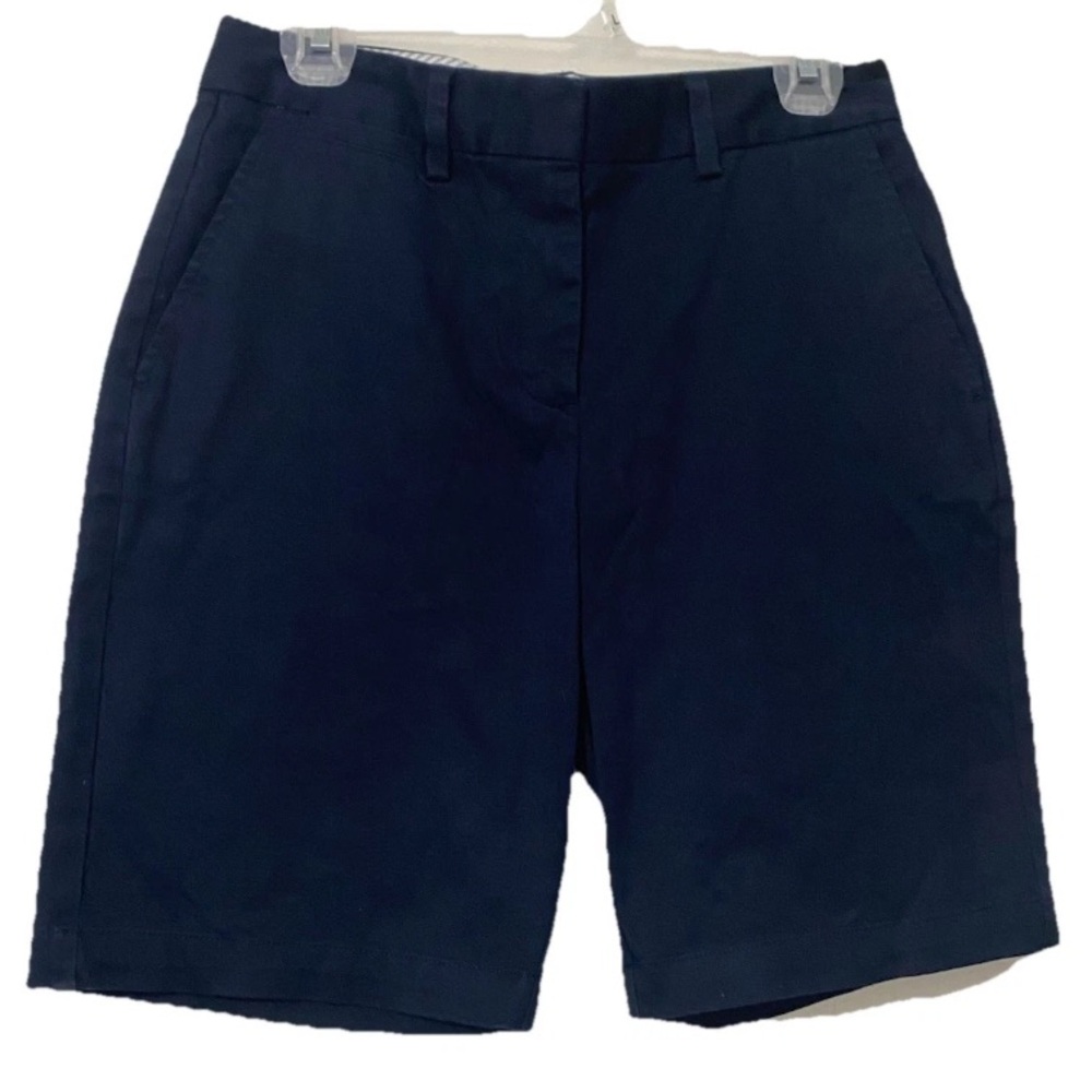 Land’s End Size 6 Chino Navy Blue Women Shorts Mid Rise Excellent Condition